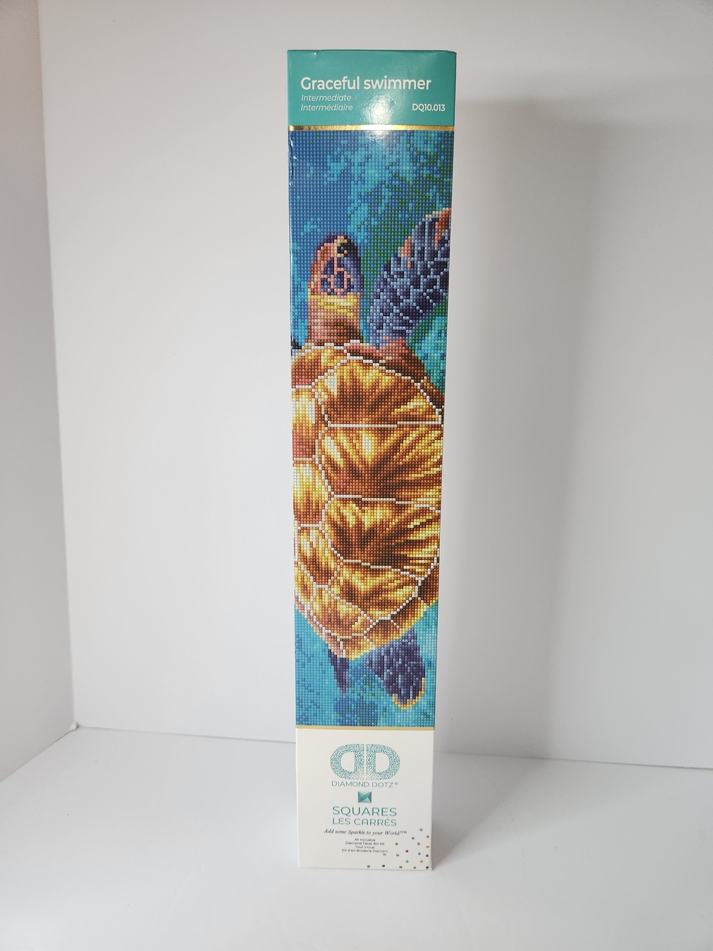 Diamond Dotz 'Graceful Swimmer' Sea Turtle Wall Art - Blue & Gold